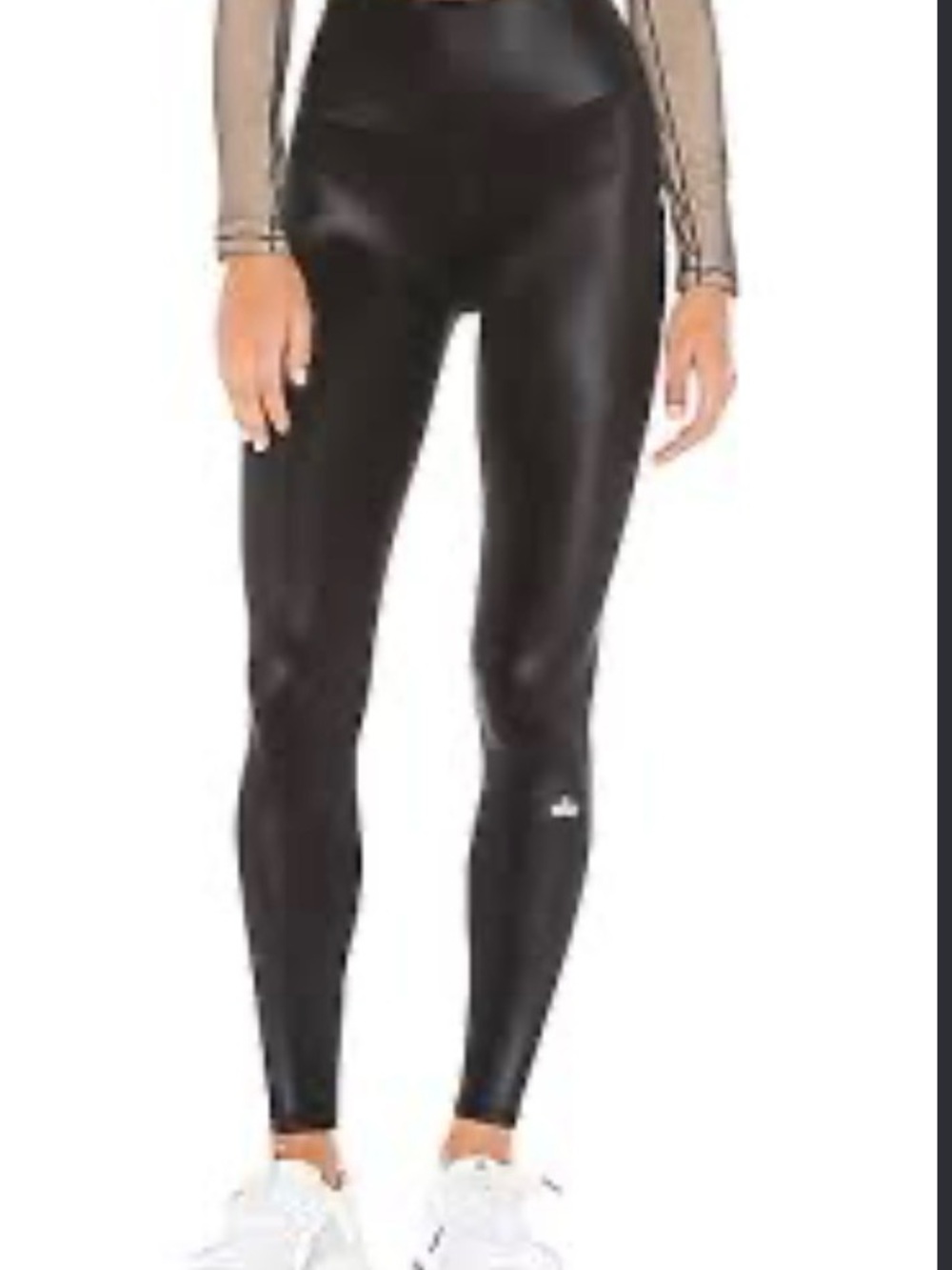 NWOT ALO Yoga Airlift High-Waist Elongated split Hem Legging Sz L Black Shine